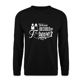 Fiancé marriage proposal - Unisex Sweatshirt - black - Front - Alina (178cm) & Michal (187cm)