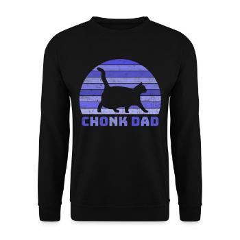 Fat Cat Chonk Dad Scale Chonky Meme cat gift - Unisex Sweatshirt - black - Front - Alina (178cm) & Michal (187cm)