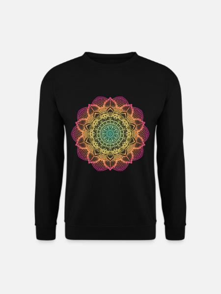 Yoga Goa Mandala Blume des Lebens Geschenkidee - Unisex Pullover - Schwarz