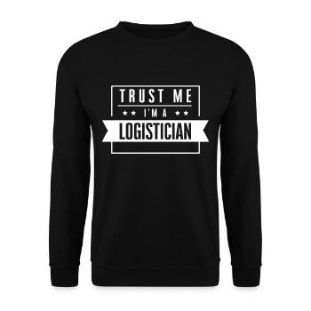 Vertrau mir ich bin Logistiker Spedition Logistik - Unisex Pullover - Schwarz - Vorne - Alina (178cm) & Michal (187cm)