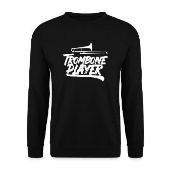 Trombone player band trombonist musician instrument - Unisex Sweatshirt - black - Front - Alina (178cm) & Michal (187cm)