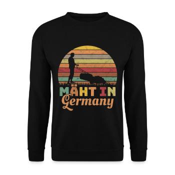 Mäht in Germany Gartenarbeit Landschaftsgärtner - Unisex Pullover - Schwarz - Vorne - Alina (178cm) & Michal (187cm)