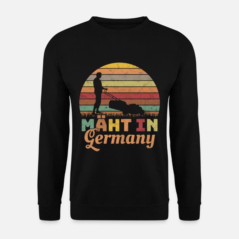 Mäht in Germany Gartenarbeit Landschaftsgärtner - Unisex Pullover - Schwarz