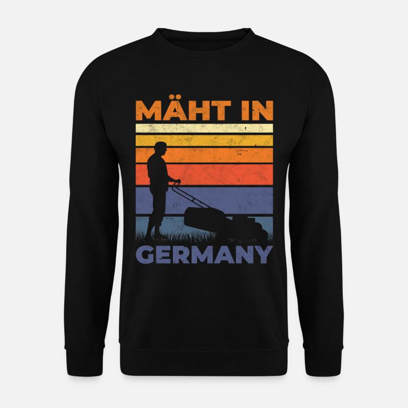 Mäht in Germany Gartenarbeit Landschaftsgärtner - Unisex Pullover - Schwarz