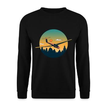 Glider glider glider glider retro vintage - Unisex Sweatshirt - black - Front - Alina (178cm) & Michal (187cm)