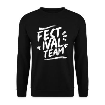 Festival team visitors festivals festival goers - Unisex Sweatshirt - black - Front - Alina (178cm) & Michal (187cm)