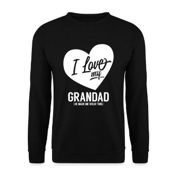 J'aime mon grand-père, meilleur grand-père, grand-père - Sweat-shirt Unisexe - noir - Devant - Alina (178cm) & Michal (187cm)