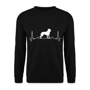Bavarian Mountain Welding Dog Heartbeat BGS - Unisex Sweatshirt - black - Front - Alina (178cm) & Michal (187cm)