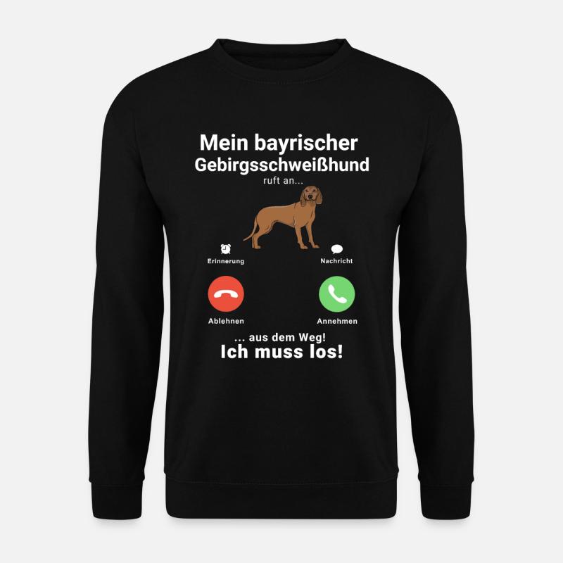 Bayerischer Gebirgsschweisshund Anruf Telefon BGS - Unisex Pullover - Schwarz