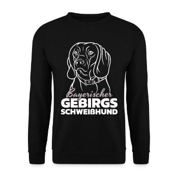 Bayerischer Gebirgsschweisshund BGS Jagdhund - Unisex Pullover - Schwarz - Vorne - Alina (178cm) & Michal (187cm)