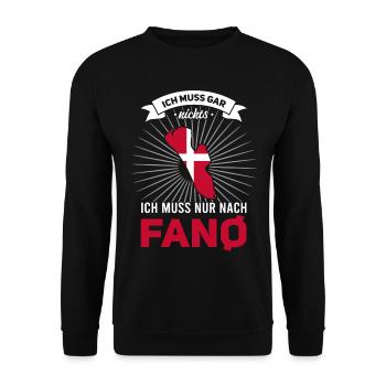 Ich muss Gar Nix Ich muss nur nach Fanö Fanø - Unisex Pullover - Schwarz - Vorne - Alina (178cm) & Michal (187cm)