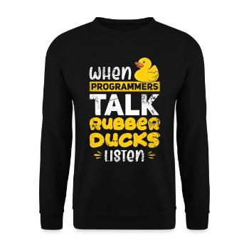 Programming Duck developer duck rubber duck - Unisex Sweatshirt - black - Front - Alina (178cm) & Michal (187cm)