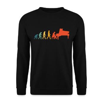 Piano Klavier Evolution Pianist Flügel Geschenk - Unisex Pullover - Schwarz - Vorne - Alina (178cm) & Michal (187cm)