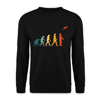 Model airplane evolution retro vintage model airplane - Unisex Sweatshirt - black - Front - Alina (178cm) & Michal (187cm)