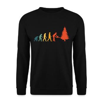 Tronçonneuse à arbre Tronçonneuse Evolution Rétro - Sweat-shirt Unisexe - noir - Devant - Alina (178cm) & Michal (187cm)
