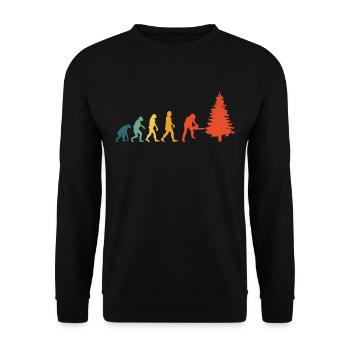 Tronçonneuse Bûcheron Rétro Vintage - Sweat-shirt Unisexe - noir - Devant - Alina (178cm) & Michal (187cm)