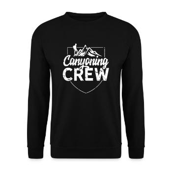 Canyoning Mannschaft Schlucht Canyon Canyoner - Unisex Pullover - Schwarz - Vorne - Alina (178cm) & Michal (187cm)