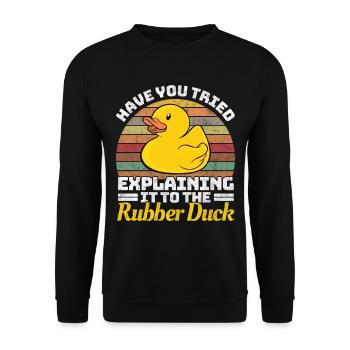 Programmer Programming Duck Rubber Duck - Unisex Sweatshirt - black - Front - Alina (178cm) & Michal (187cm)