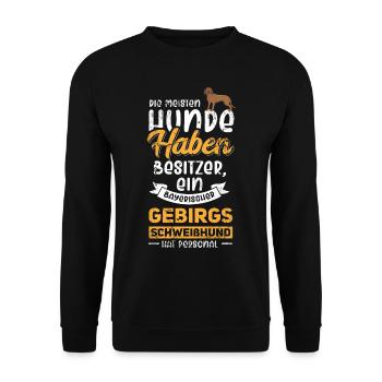 Bayerischer Gebirgsschweisshund BGS Jagdhund - Unisex Pullover - Schwarz - Vorne - Alina (178cm) & Michal (187cm)