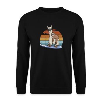 Surf Llama Sloth Stand Up Paddle Stand Up Paddle SUP - Unisex Sweatshirt - black - Front - Alina (178cm) & Michal (187cm)