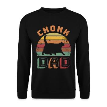 Fat Cat Chonk Dad Scale Chonky Meme Cat Gift - Unisex Sweatshirt - black - Front - Alina (178cm) & Michal (187cm)