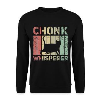 Fat Cat Chonk Whisperer Scale Meme Cat Gift - Sweat-shirt Unisexe - noir - Devant - Alina (178cm) & Michal (187cm)