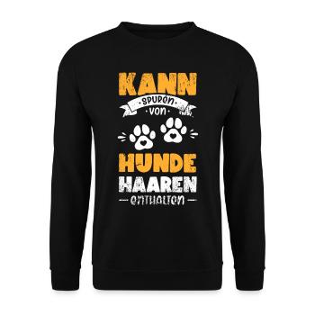 Kann Spuren von Hundehaaren enthalten - Unisex Pullover - Schwarz - Vorne - Alina (178cm) & Michal (187cm)