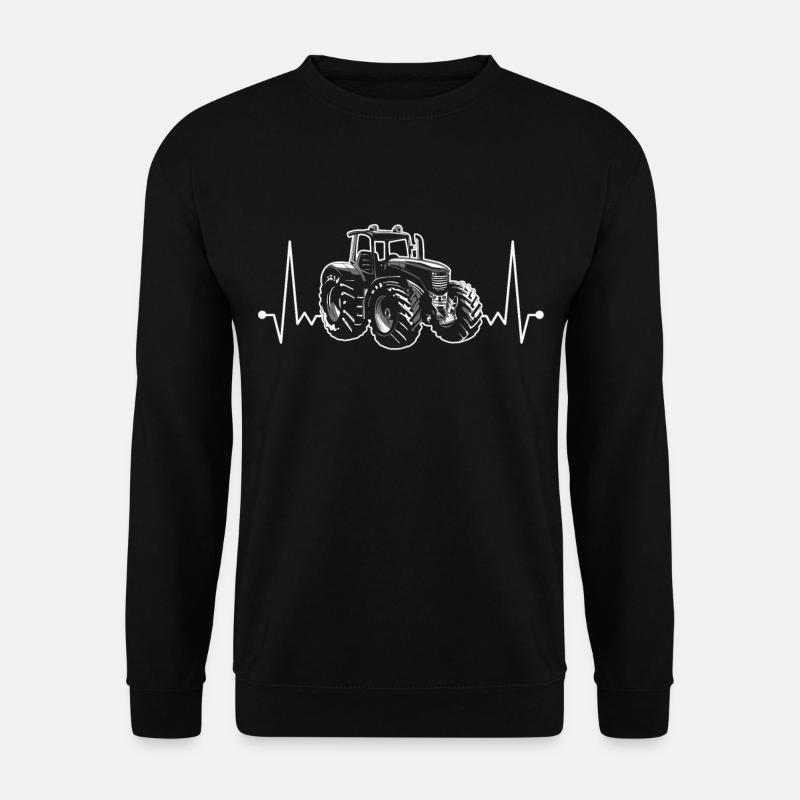 Traktor Herzschlag Trekker Landwirt Bauer Bauernho - Unisex Pullover - Schwarz