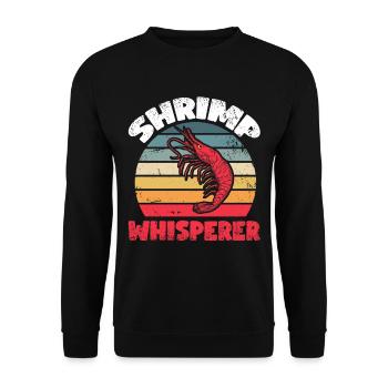 Shrimp Whisperer Shrimp Seafood Prawn - Unisex Sweatshirt - black - Front - Alina (178cm) & Michal (187cm)