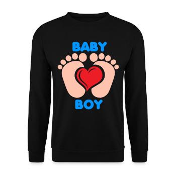 Baby feet heart brother baby boy birth sibling - Unisex Sweatshirt - black - Front - Alina (178cm) & Michal (187cm)