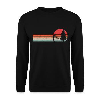 Tronçonneuse Bûcheron Rétro Vintage - Sweat-shirt Unisexe - noir - Devant - Alina (178cm) & Michal (187cm)