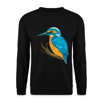 Oiseau bleu Kingfisher - Sweat-shirt Unisexe - noir - Devant - Alina (178cm) & Michal (187cm)