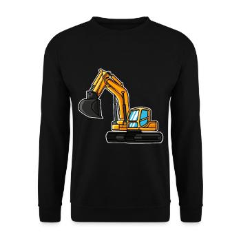 Excavatrice idée cadeau enfant chantier de construction de conducteur de pelle - Sweat-shirt Unisexe - noir - Devant - Alina (178cm) & Michal (187cm)