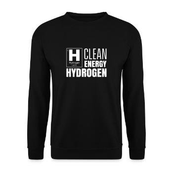 Énergie propre Hydrogène H Hydrogène - Sweat-shirt Unisexe - noir - Devant - Alina (178cm) & Michal (187cm)