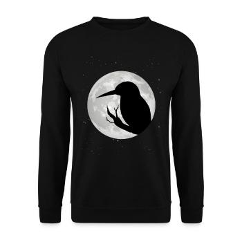 Kingfisher Moon Blue Bird - Sweat-shirt Unisexe - noir - Devant - Alina (178cm) & Michal (187cm)