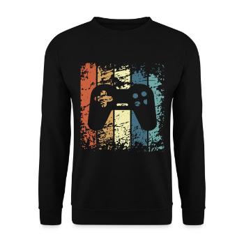 Game console controller retro vintage gift - Unisex Sweatshirt - black - Front - Alina (178cm) & Michal (187cm)