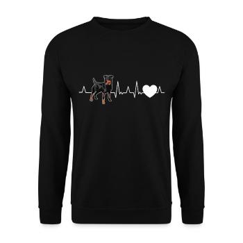 Allemand Jagdterrier Heartbeat Hound Chiens Ge - Sweat-shirt Unisexe - noir - Devant - Alina (178cm) & Michal (187cm)