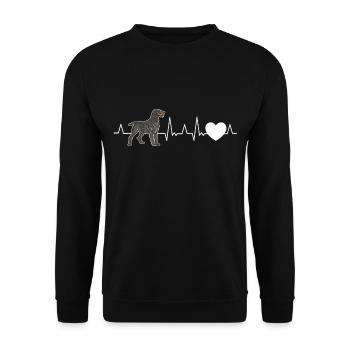 German Wirehaired Pointer Heartbeat Hound Dog - Unisex Sweatshirt - black - Front - Alina (178cm) & Michal (187cm)