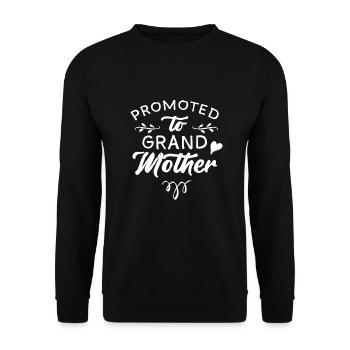 Grandma promotes grandmother grandma grandchildren to grandmother - Unisex Sweatshirt - black - Front - Alina (178cm) & Michal (187cm)