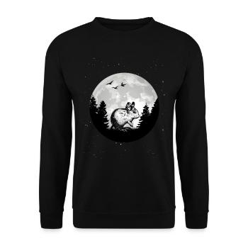Degu in front of the moon rodents gift - Unisex Sweatshirt - black - Front - Alina (178cm) & Michal (187cm)