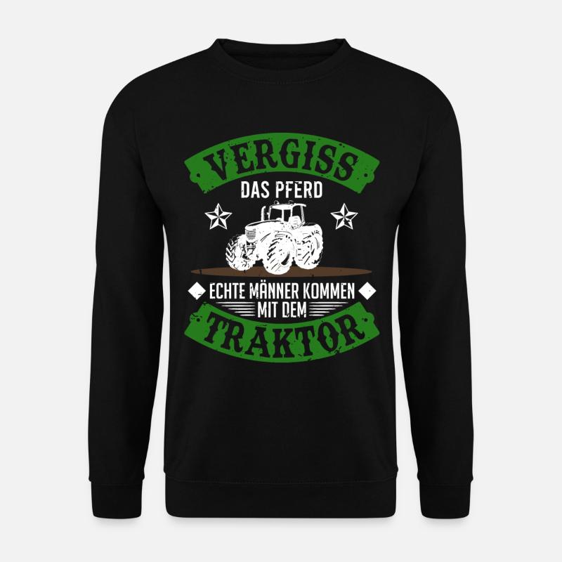 Traktor Echte Männer Spruch Traktorfahrer Geschenk - Unisex Pullover - Schwarz
