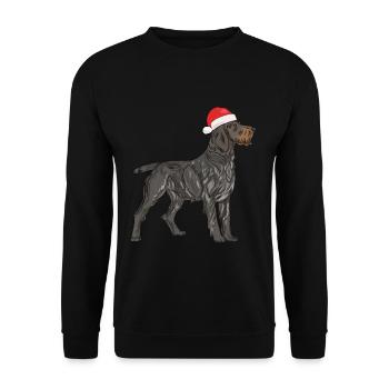 Chien de chien de Noël à poil dur allemand - Sweat-shirt Unisexe - noir - Devant - Alina (178cm) & Michal (187cm)
