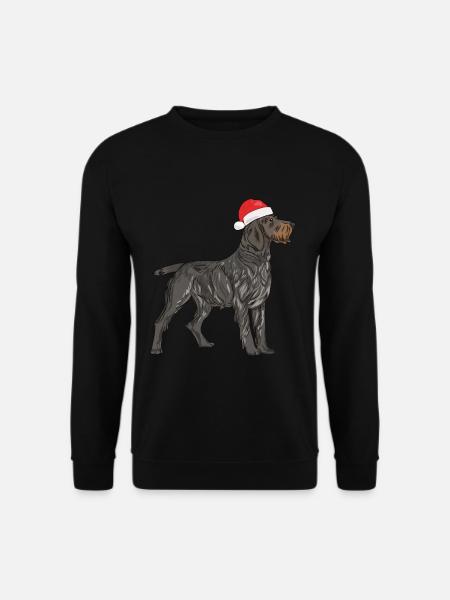 German Wirehaired Pointer Christmas Hound Dog - Unisex Sweatshirt - black