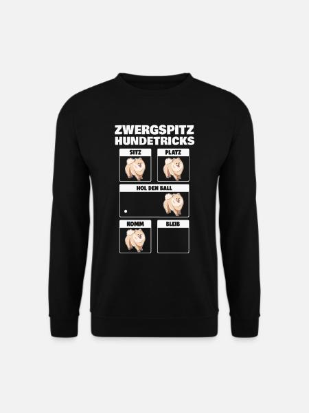Zwergspitz Hundetricks Pomeranian Hund - Unisex Pullover - Schwarz