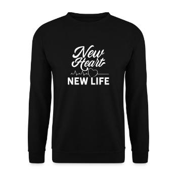 Nouveau cœur - nouveau cœur de chance de vie - Sweat-shirt Unisexe - noir - Devant - Alina (178cm) & Michal (187cm)