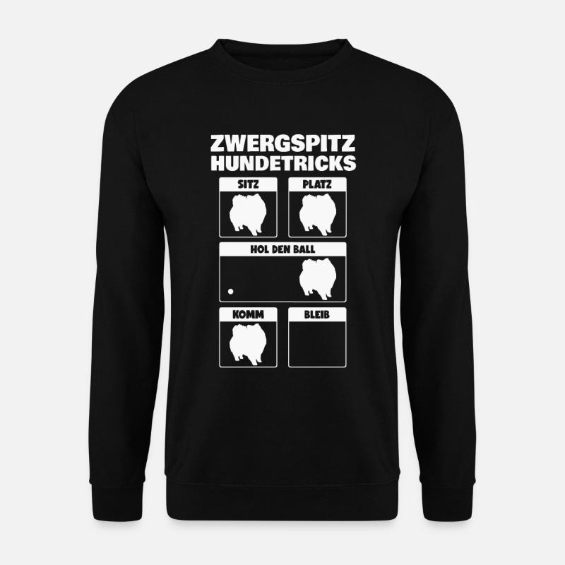 Zwergspitz Hundetricks Pomeranian Hund - Unisex Pullover - Schwarz
