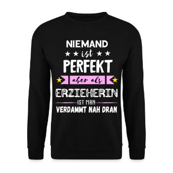 Erzieherin Kindergärtnerin Kindergarten Erziehung - Unisex Pullover - Schwarz - Vorne - Alina (178cm) & Michal (187cm)