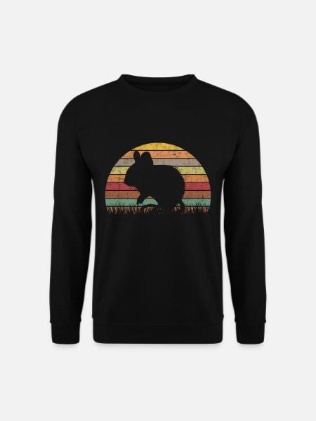 Degu Vintage Retro Nagetiere Geschenk - Unisex Pullover - Schwarz