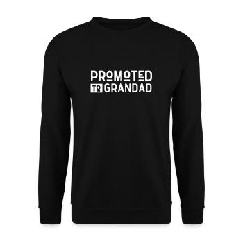 Befördert zum Opa Großvater Enkel Großpapa Opi - Unisex Pullover - Schwarz - Vorne - Alina (178cm) & Michal (187cm)