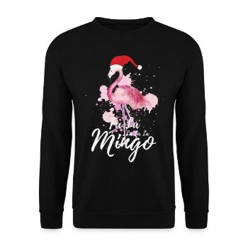 Fa La La La La Mingo Funny Christmas Flamingo Cute - Unisex Sweatshirt - black - Front - Alina (178cm) & Michal (187cm)
